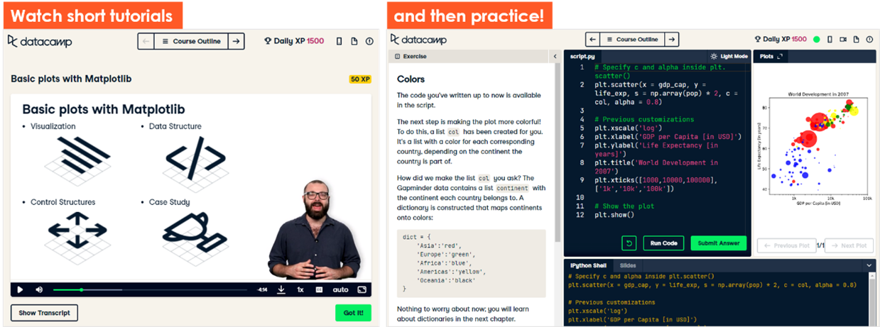 Python course on DataCamp