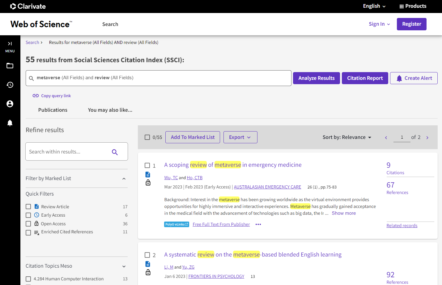 Social Sciences Citation Index