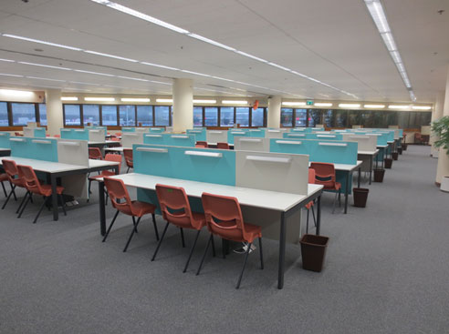 L114 with new tables and chairs for collaborative study