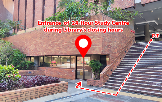 Location map of 24-Hour Study Centre, 1/F North Wing
