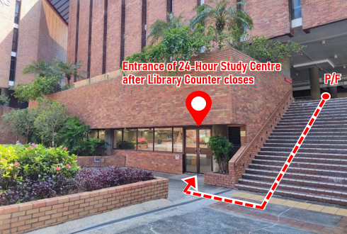 Location map of 24-Hour Study Centre, 1/F North Wing