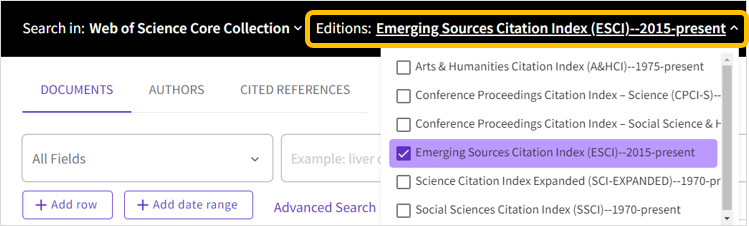 Web of Science ESCI